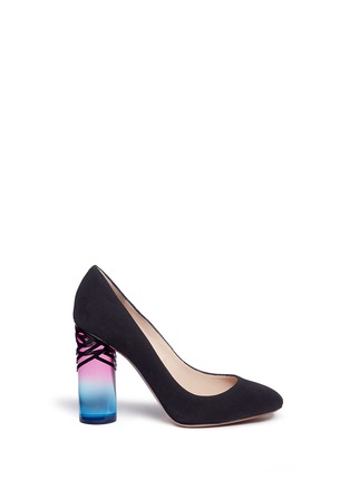 Main View - Click To Enlarge - NICHOLAS KIRKWOOD - 'Zaha' ombré cylindrical heel suede pumps