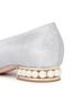 Detail View - Click To Enlarge - NICHOLAS KIRKWOOD - 'Casati' faux pearl heel Lurex skimmer loafers