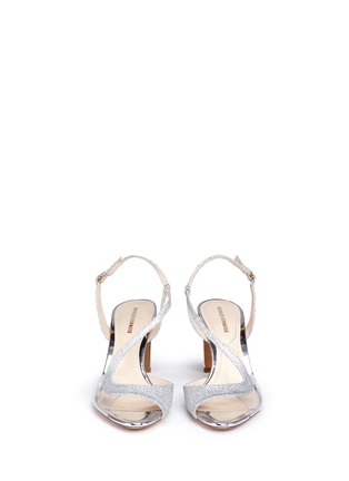 Front View - Click To Enlarge - NICHOLAS KIRKWOOD - 'Maeva Pearl' wavy strap glitter Lurex sandals