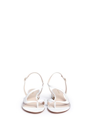 Front View - Click To Enlarge - NICHOLAS KIRKWOOD - 'Casati Pearl' wavy strap patent leather sandals