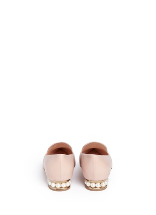 Back View - Click To Enlarge - NICHOLAS KIRKWOOD - 'Casati' faux pearl heel leather skimmer loafers
