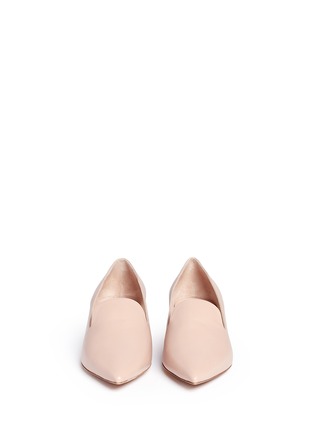 Front View - Click To Enlarge - NICHOLAS KIRKWOOD - 'Casati' faux pearl heel leather skimmer loafers