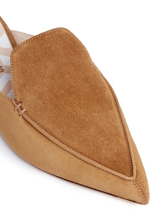 Detail View - Click To Enlarge - NICHOLAS KIRKWOOD - 'Beya' metal heel suede skimmer loafer mules