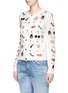 Front View - Click To Enlarge - ALICE & OLIVIA - 'Sibyl' embellished Stace face wool cardigan