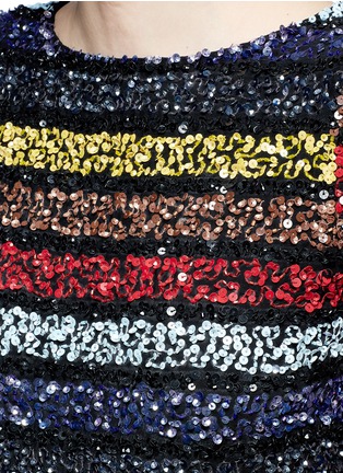 Detail View - Click To Enlarge - ALICE & OLIVIA - 'Kelli' sequin stripe cropped top