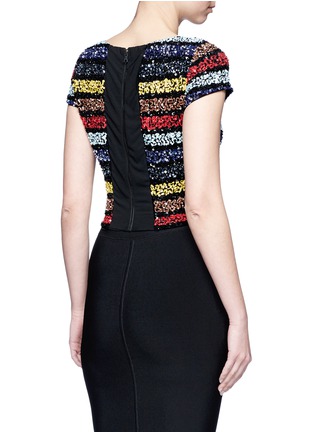 Back View - Click To Enlarge - ALICE & OLIVIA - 'Kelli' sequin stripe cropped top