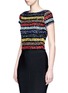 Front View - Click To Enlarge - ALICE & OLIVIA - 'Kelli' sequin stripe cropped top