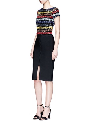 Figure View - Click To Enlarge - ALICE & OLIVIA - 'Kelli' sequin stripe cropped top