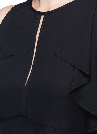 Detail View - Click To Enlarge - THEORY - 'Desiraya B' cold shoulder ruffle silk top