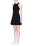 Front View - Click To Enlarge - THEORY - 'Felicitina' bonded crepe flared dress
