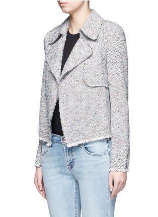 Front View - Click To Enlarge - THEORY - 'Menefer R' frayed edge tweed jacket