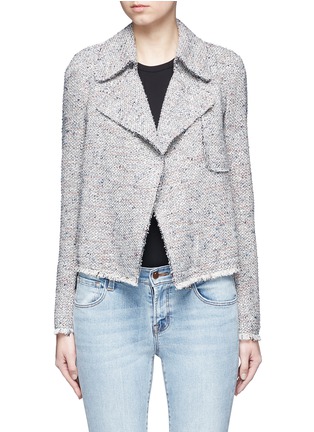 Main View - Click To Enlarge - THEORY - 'Menefer R' frayed edge tweed jacket