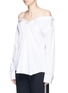 Front View - Click To Enlarge - THEORY - 'Tamalee' off-shoulder cotton shirt