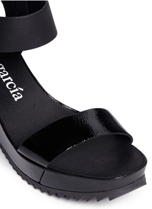 Detail View - Click To Enlarge - PEDRO GARCIA  - 'Francesca' mixed leather platform wedge sandals