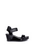 Main View - Click To Enlarge - PEDRO GARCIA  - 'Francesca' mixed leather platform wedge sandals
