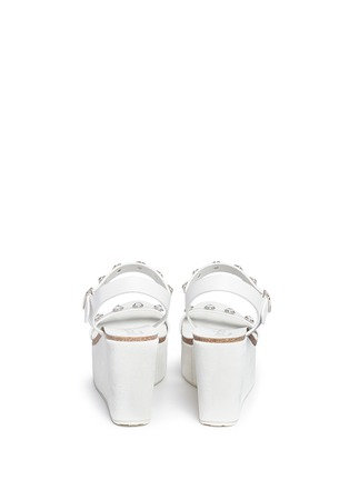 Back View - Click To Enlarge - PEDRO GARCIA  - 'Diem' crystal suede wedge leather sandals