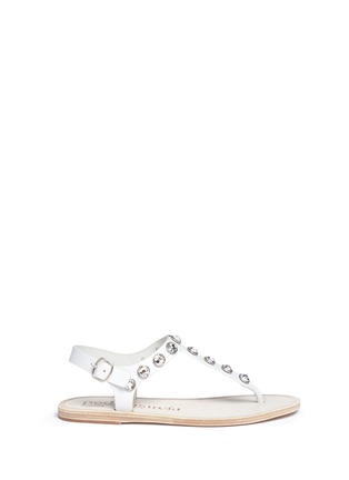 Main View - Click To Enlarge - PEDRO GARCIA  - 'Ianella' crystal T-strap leather sandals