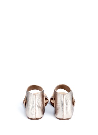 Back View - Click To Enlarge - PEDRO GARCIA  - 'Juncal' contrast strap metallic leather sandals
