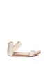 Main View - Click To Enlarge - PEDRO GARCIA  - 'Juncal' contrast strap metallic leather sandals