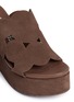 Detail View - Click To Enlarge - PEDRO GARCIA  - 'Dina' geometric cutout suede wedge sandals