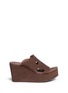 Main View - Click To Enlarge - PEDRO GARCIA  - 'Dina' geometric cutout suede wedge sandals