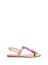 Main View - Click To Enlarge - PEDRO GARCIA  - 'Elita' crystal ruffle satin flat sandals