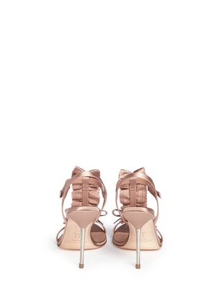 Back View - Click To Enlarge - PEDRO GARCIA  - 'Madelyn' crystal ruffle T-strap satin sandals