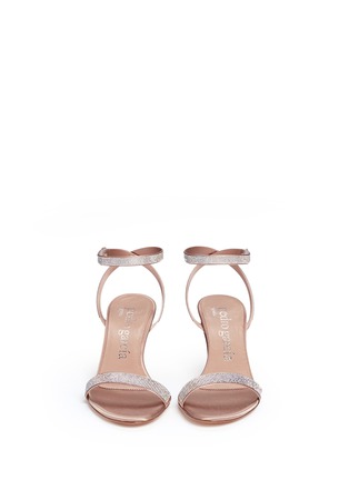 Front View - Click To Enlarge - PEDRO GARCIA  - Quintia' crystal pavé satin strappy sandals