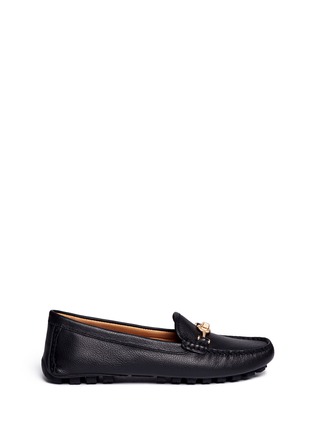 Main View - Click To Enlarge - COACH - 'Arlene' turnlock grainy leather loafers
