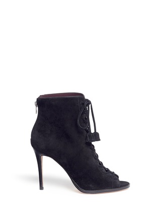 Main View - Click To Enlarge - COACH - 'Lena' suede lace-up peep toe boots
