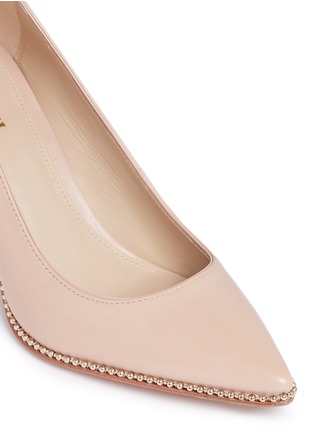 Detail View - Click To Enlarge - COACH - 'Smith' bead chain trim leather pumps