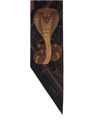 Detail View - Click To Enlarge - GIVENCHY - Cobra stripe print narrow silk scarf