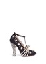 Main View - Click To Enlarge - GUCCI - Crystal glass pearl stud T-strap suede pumps