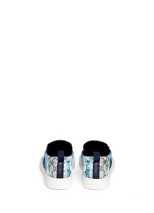 Back View - Click To Enlarge - GUCCI - 'GG Blooms' print canvas skate slip-ons