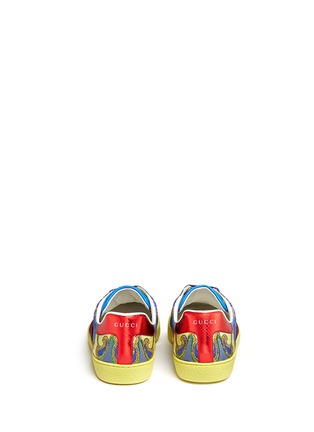 Back View - Click To Enlarge - GUCCI - Floral jacquard stripe sneakers