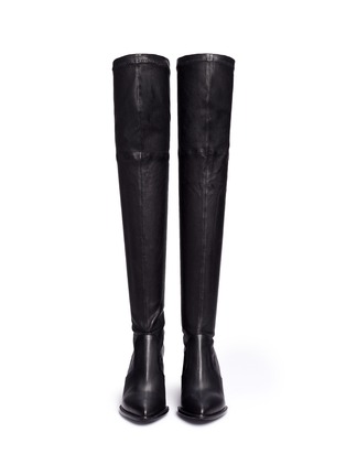 Front View - Click To Enlarge - CLERGERIE - 'Oman' wedge leather thigh high boots