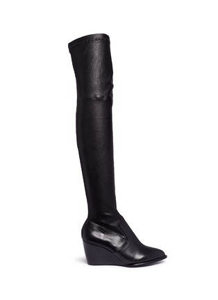 Main View - Click To Enlarge - CLERGERIE - 'Oman' wedge leather thigh high boots