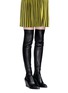 Figure View - Click To Enlarge - CLERGERIE - 'Oman' wedge leather thigh high boots
