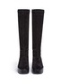 Front View - Click To Enlarge - CLERGERIE - 'Xotte' stretch suede knee high platform boots