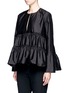 Front View - Click To Enlarge - CHLOÉ - Tassel tie Shantung silk parachute blouse