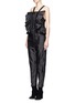 Front View - Click To Enlarge - CHLOÉ - Ruffle trim silk shantung jumpsuit