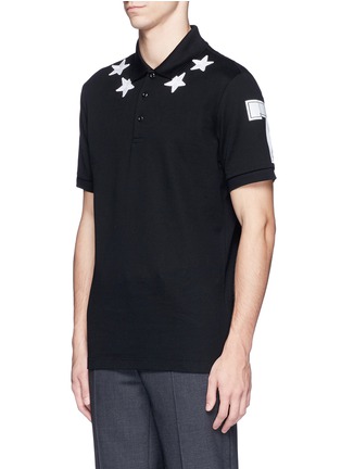 Front View - Click To Enlarge - GIVENCHY - Star patch polo shirt