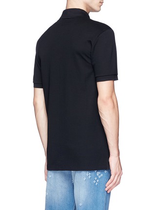 Back View - Click To Enlarge - GIVENCHY - Leather logo patch polo shirt