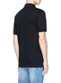 Back View - Click To Enlarge - GIVENCHY - Leather logo patch polo shirt
