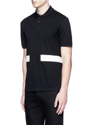 Front View - Click To Enlarge - GIVENCHY - Contrast band polo shirt
