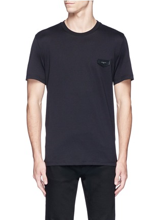Main View - Click To Enlarge - GIVENCHY - Logo leather patch T-shirt