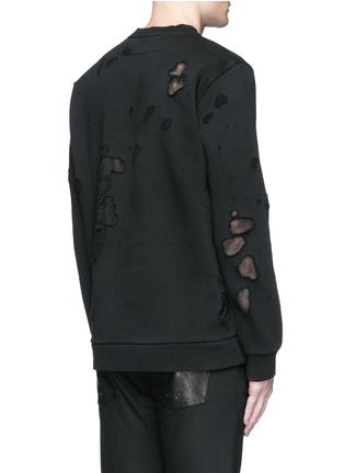 Back View - Click To Enlarge - GIVENCHY - Logo print distressed sweatshirt