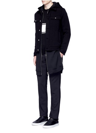 Figure View - Click To Enlarge - GIVENCHY - Double layer wool hood parka