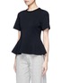 Front View - Click To Enlarge - T BY ALEXANDER WANG - Double knit jersey flared top
