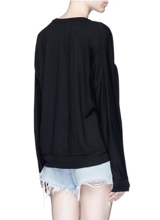 Back View - Click To Enlarge - T BY ALEXANDER WANG - Enzyme wash circular dip hem sweatshirt